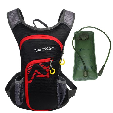12L Hydration Pack with 2L Hydration Bladder - Hiking Travel Water Bag Rucksack - Waterproof Bladder Backpack for Outdoor Sports Camping Running Cycling Biking Trekking Backpacking Climbing Reservoir System Lightweight Backpacks 7.9"x3.15"x 15"