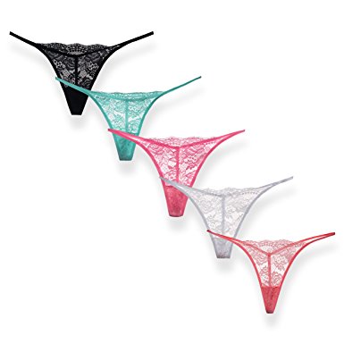 Moxeay Sexy G-String Thong Panty Underwear Pack Of 5