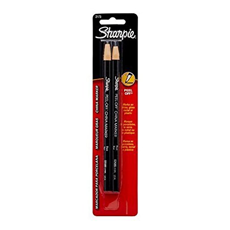 Sharpie Peel-Off China Markers, Black Markers (2173PP) (4-Pack of 2)