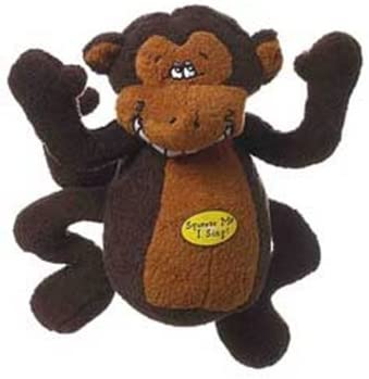 Multipet Deedle Dude 8-Inch Singing Monkey Plush Dog Toy, Brown by Multi Pet