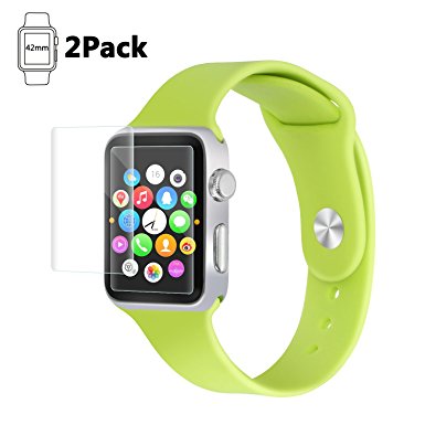 2-Pack Apple Watch Screen Protector 42mm (Series 1/Series 2)，Bestfy Tempered Glass Screen Protector[Anti-scratch] [Bubble-free] for Apple Watch 42mm Clear HD Anti-Bubble Film