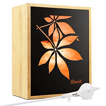 Levoit Fauna Himalayan Salt Lamp(11 lbs),Natural Hymalain Salt Lamps Genuine Rubber Wood Frame with Two Himilian Salt Blocks,Original Maple Leaf Design with Touch Dimmer Switch,3 Bulbs & Gift Box