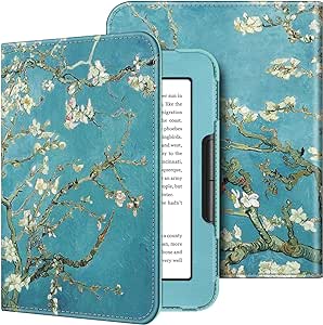 Fintie Folio Case for Nook GlowLight 4 (2021) / Nook GlowLight 4e (2022), Book Style Premium Vegan Leather Cover for 6" Barnes and Noble Nook GlowLight 4 & GlowLight 4e eBook eReader, Blossom