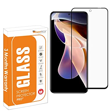 OpenTech® Tempered Glass Screen Protector Compatible for Xiaomi Redmi Note 11T 5G / Poco M4 Pro 5G with Edge to Edge Coverage and Easy Installation kit