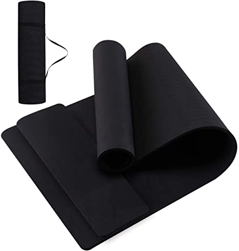 Albustar Yoga Mat Extra Thick Anti-Tear and Non Slip Exercise Yoga Mat, TPE Yoga Mat with Knee Pad and Carry Strap