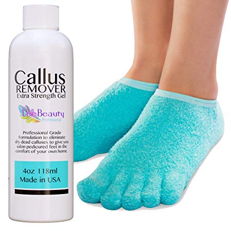 Best Callus Remover.Callus Eliminator,Liquid & Gel For Corn And Callus On Feet. Professional Grade, Does Better Job Than Electric Shaver&Other Scary Tools. (4oz Callus with Moisturizing Socks)