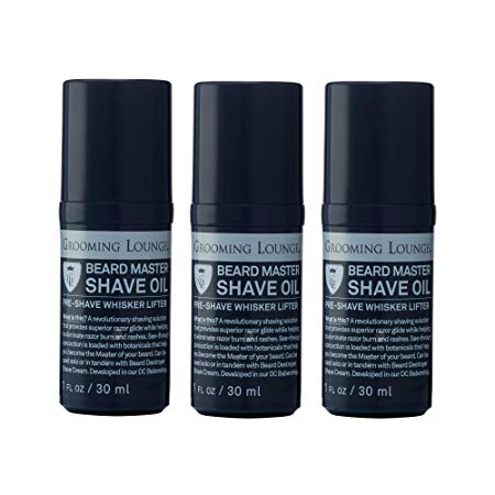 Grooming Lounge Beard Master Shave Oil For Men For Sensitive Skin, 1 oz, 3 Pack