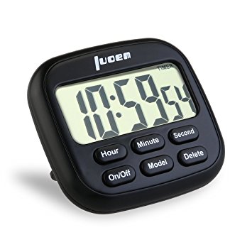 LUOEM Digital Kitchen Timer 24 Hours Magnetic Timer with Large LCD Display and Alarm Loud Ring Timer