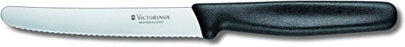 Victorinox Standard Wavy Edge Steak and Tomato Knife, Black, Pack of 1