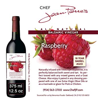 Raspberry Barrel Aged 18 Years Italian Balsamic Vinegar 100% All Natural 375ml (12.5oz)