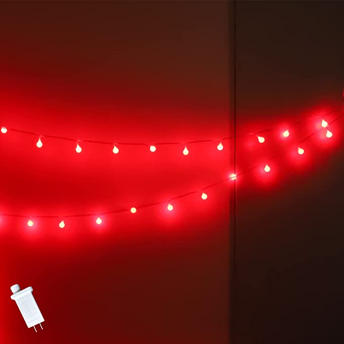 myCozyLite Red LED Globe String Lights, 100 Globe Red String Lights Plug in, for Indoor and Outdoor, Waterproof Christmas Lights with Timer, Ideal for Room Decor, Party, Balcony, Holidays