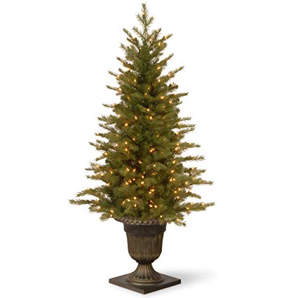 National Tree 4 Foot "Feel Real" Nordic Spruce Entrance Tree with 100 Clear Lights in Decorative Urn (PENS1-306-40)