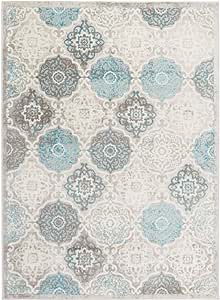 Home Dynamix Boho Andorra Transitional Damask Area Rug, Grey/Blue, 2'7"x4'7"