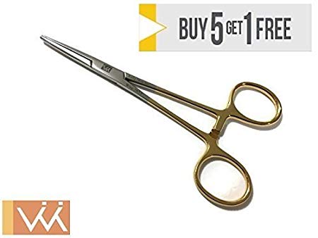 HEMOSTAT Straight Kelly Forceps (5 3/4” / 145 mm), Hemostat Jaws Have Interlocking Teeth and are Designed to clamp Off Blood Vessels During Surgical procedures.