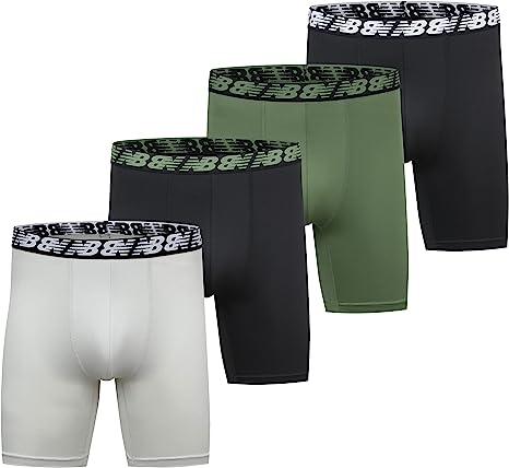 New Balance Mens 5" Performance No Fly Boxer Brief (4 Pack)