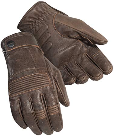 Cortech Men's Duster Leather Motorcycle Gloves (Brown, Large)