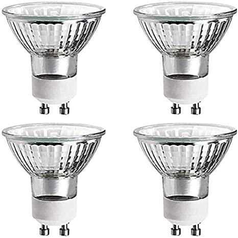 20 Watts Halogen Light Bulb MR16 GU10 Base 20w 120v Reflector Exn Flood Lights for Track Lighting Bulbs and Recessed Cans Spotlights with UV Filter Cover 20MR16/GU10/FL Pack Of 4