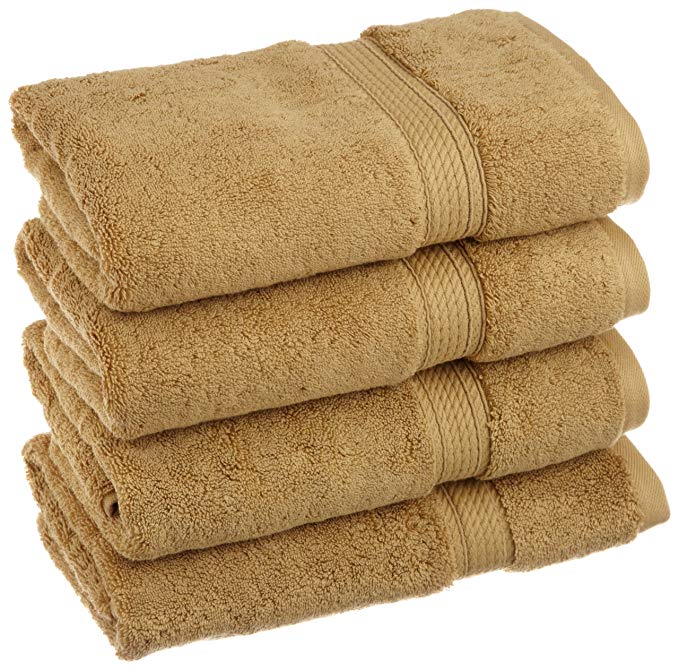 Superior 900 GSM Luxury Bathroom Hand Towels, Made of 100% Premium Long-Staple Combed Cotton, Set of 4 Hotel & Spa Quality Hand Towels - Toast, 20" x 30" each