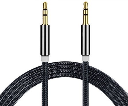 I-Sonite (Black) Gold Plated Nylon Material Braided 3.5Mm Jack To Jack Connection Aux Auxiliary Audio Cable [ 3 Meter ] For Motorola Moto G5 Plus
