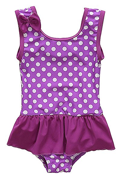 Attraco Baby Girls One Piece Skirt Swimsuit Toddler Swimwear Polka Dot Ruffle