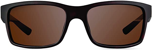 Revo Mens Polarized Sunglasses Crawler XL Wraparound Frame 64 mm, Matte Tortoise Frame, Terra
