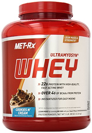 MET-Rx Ultramyosyn Whey, Cookies 'N Cream, 5 Pound