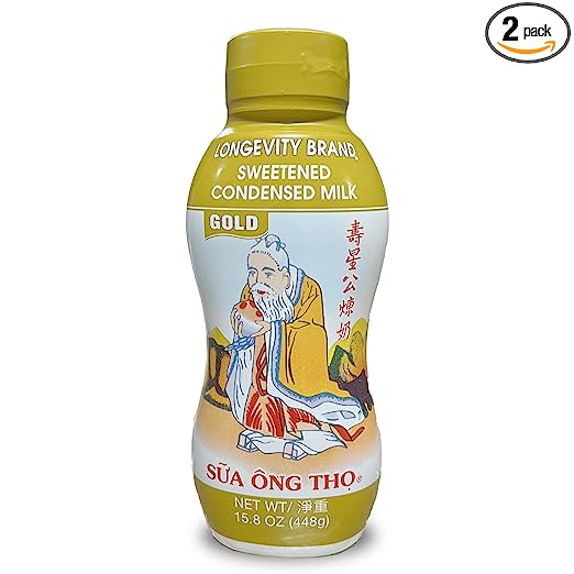 Longevity Brand Full Cream Sweetened Condensed Milk Squeeze Bottle 15.8oz（Pack of 2）