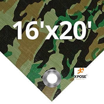 Xpose Safety Camouflage 6 Mil Poly Tarp 16' x 20'