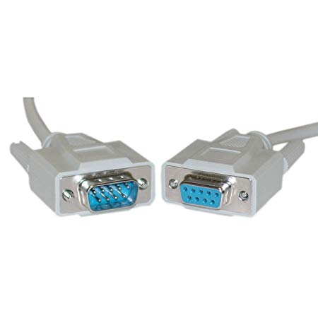 GadKo Serial Extension Cable, DB9 Male to DB9 Female, RS-232, UL rated, 9 Conductor, 1:1, 10 foot