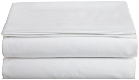 Cathay Home Hospitality Luxury Soft Flat Sheet of 100-Percent Microfiber Construction, Queen Size, White Color