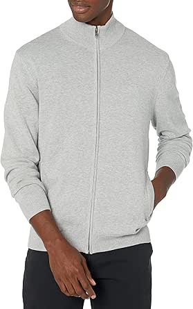 Amazon Essentials Men's Full-Zip Cotton Sweater