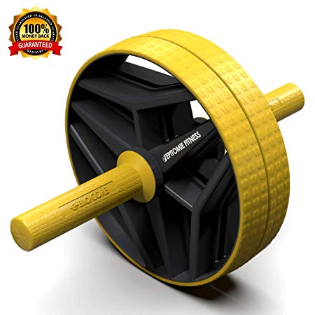 Epitomie Fitness BIO Core Ab Roller Wheel with 2 Configurable Wheels and Non-Slip Handles – Ab Wheel Trainer with Kneeling Mat for Strong Core