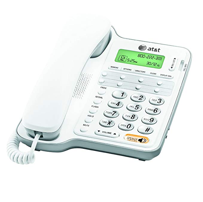 AT&T CL2909 Corded Phone with Speakerphone and Caller ID/Call Waiting, White (Renewed)