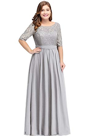 Women Plus Size Chiffon Evening Dresses Long Prom Bridesmaid Gown