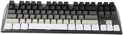 YMDK White Gray Black Mixed 87 Side Print Blank Keyset Thick PBT OEM Profile Keycaps for MX TKL Mechanical Keyboard (Only Keycap) (87 Blank)