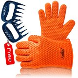 Barbecue Gloves and Pulled Pork Claws Set 9830 Silicone Heat Resistant Grilling Accessories and Home Kitchen Tools For Your Indoor and Outdoor Cooking Needs 9830 Use as BBQ Meat Turner or Oven Mitts