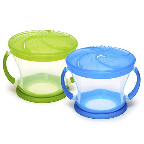 Munchkin 2 Piece Snack Catcher, Blue/Green