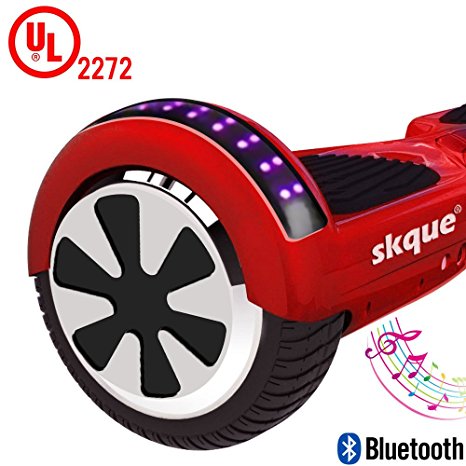 Skque - UL2272 (MAX 220 lbs) Self Balancing Scooter / Hoverboard, Classic 6.5" Smart Two Wheel Self Balancing Electric Scooter with LED Lights