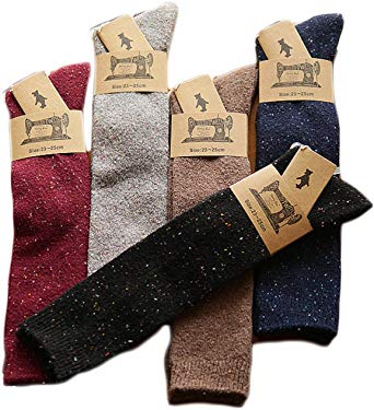Lovely Annie Big Girl's 5 Pairs Pack Knee High Cotton Boot Socks LA158212 Size(5 Color)