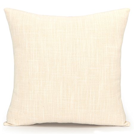 Acanva Decorative Accent Throw Pillow Cushion with Pillowcase Cover Sham & Insert Filling, Large, Solid Ivory White