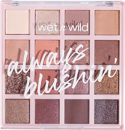 Wet n Wild Always Blushin' Eyeshadow Palette | Shimmering Matte Glitter Finishes Always Blushin'