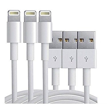 iPhone Cable Cord Charger [3 Pack - 3 feet] for iPhone SE / 5s / 5 / 5c - USB Charging - 8-Pin New Cable
