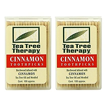 Tea Tree Therapy Toothpicks, Cinnamon, 100 Count (2-Pack)