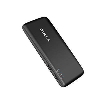 DULLA 15000mAh Portable Power Bank 2.1A Fast Charger External Battery, 2 USB Ports for iPhone 7 6s 6 Plus, iPad, Samsung Galaxy and More (black)