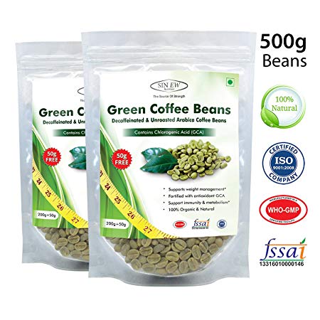 Sinew Nutrition Green Coffee Beans for Weight Management - 400 g   100 g Free (250 g x 2 Piece)