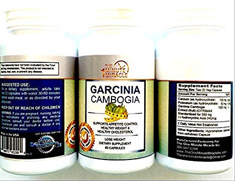 GARCINIA CAMBOGIA PURE EXTRACT 1000 mg - 60 Vegetarian Capsules