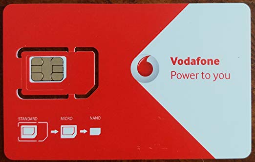 Vodafone UK Europe Prepaid SIM - Loaded with Voice, Data, Texts, and Int'l Calling