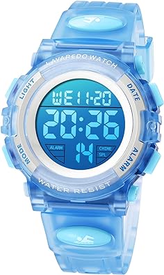 Kids Watch,Boys Watch for 3-15 Year Old Boys,Digital Sport Outdoor Multifunctional Chronograph LED 50 M Waterproof Alarm Calendar Analog Watch for Children with Silicone Band,Kids Gift