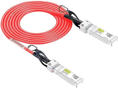 [Red] Colored 10G SFP  DAC Cable - Twinax SFP Cable for Cisco SFP-H10GB-CU0.5M, Ubiquiti UniFi, D-Link, Supermicro, Netgear, Mikrotik, Fortinet, 0.5-Meter(1.6ft)