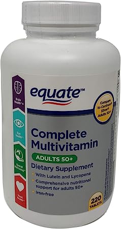 Equate Mature Complete Multivitamin with Lycopene Tablets, 220-Count Bottle